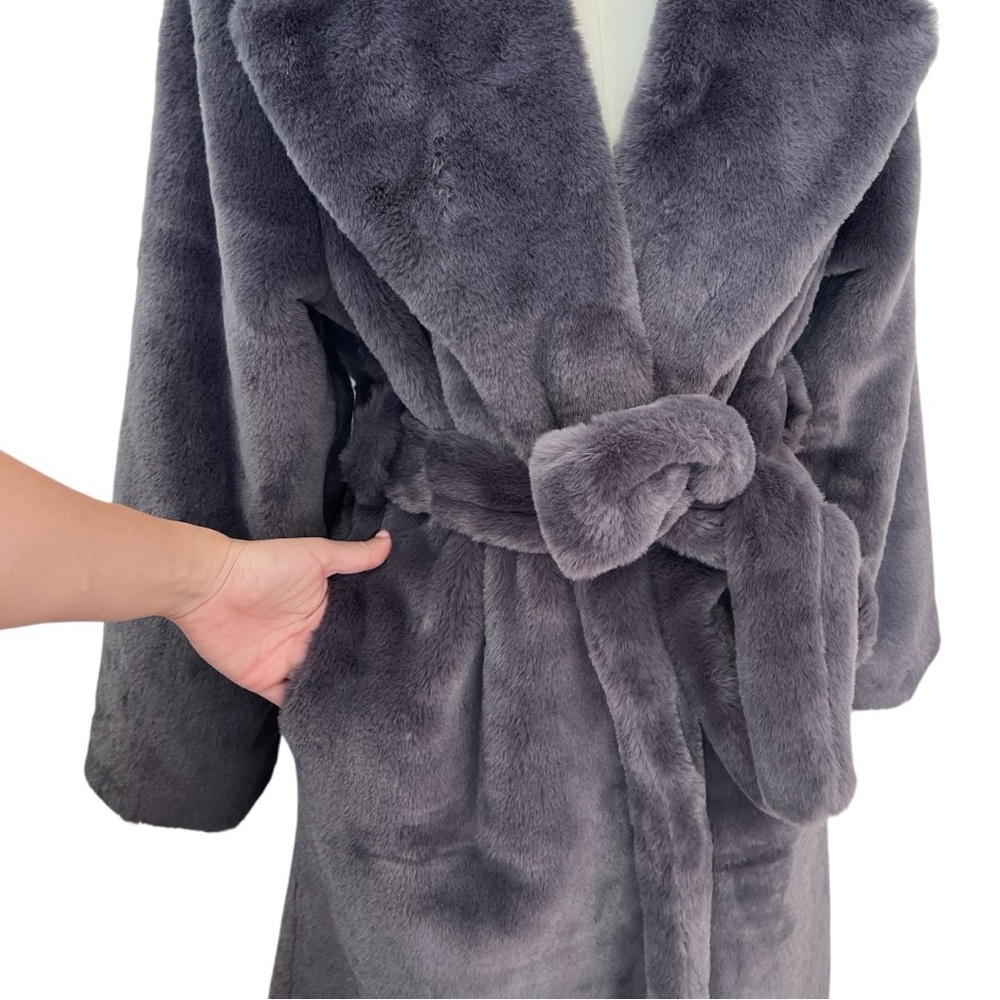 Apparis Faux Fur Grey Mona Coat size Small - Picture 7 of 16